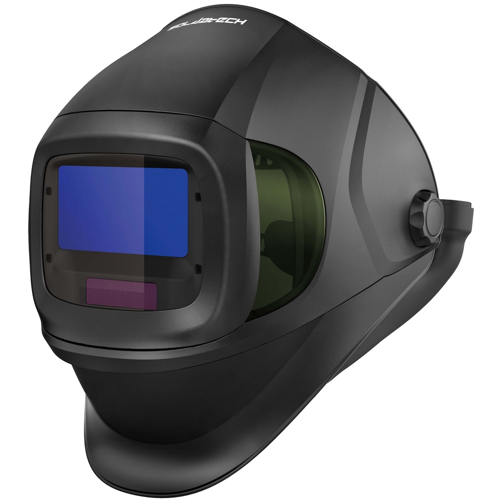 Auto darkening welding helmet with air purifying respirator